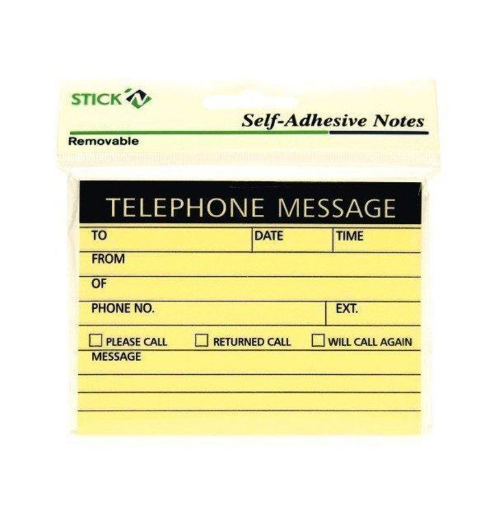 Picture of 0871-STICK N TELEPHONE MESSAGE 100 SHEETS PAD